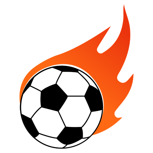 Soccer Nexus logo: a black and white football with an orange flame